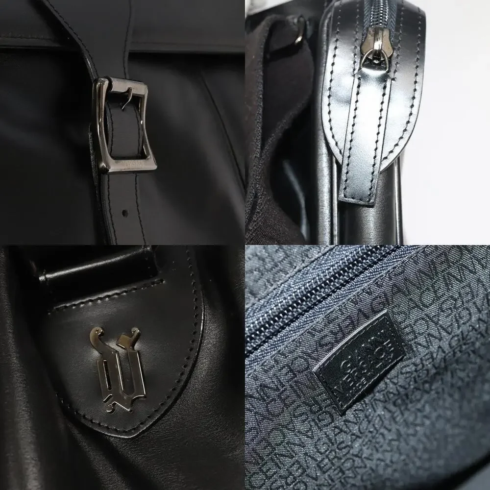 Versace Leather Shoulder Bag Black